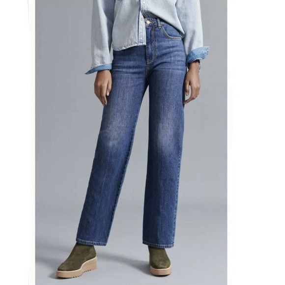NWT Anthropologie Pilcro 27 Ultra High Rise The Column Straight Jeans Ankle $128